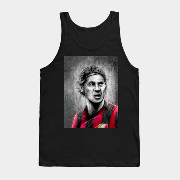 Paolo Maldini - AC Milan Serie A Football Artwork Tank Top by barrymasterson